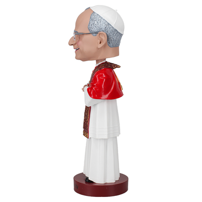 Pope Leo XIV bobblehead, 8 inches tall, showcasing intricate details and hand-painted features, perfect for historical collectors.