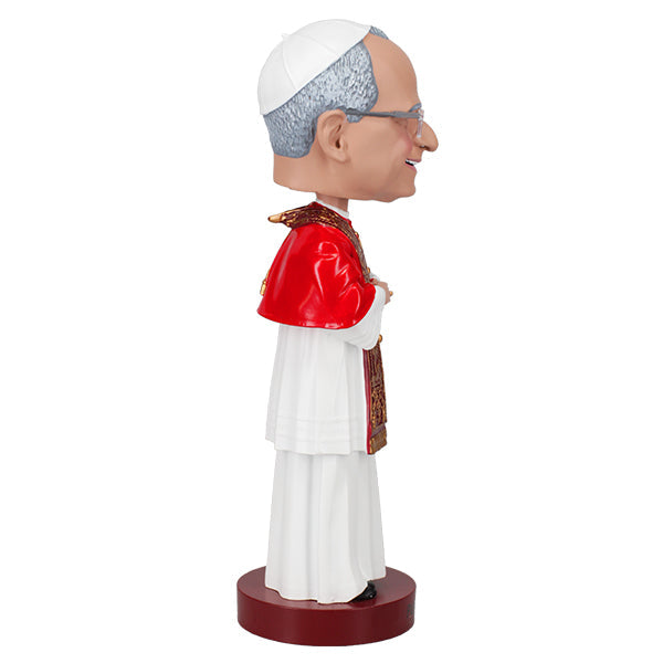 Pope Leo XIV bobblehead, 8 inches tall, showcasing intricate details and hand-painted features, perfect for historical collectors.