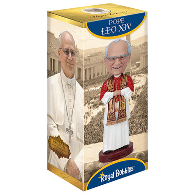 Pope Leo XIV bobblehead, 8 inches tall, showcasing intricate details and hand-painted features, perfect for historical collectors.