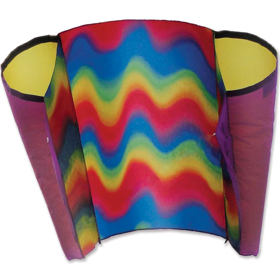 Power Sled 14 Wavy Gradient kite soaring in the sky, measuring 63 x 40 inches, displaying vibrant colors and unique design.