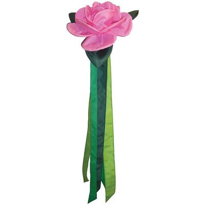 Pretty as a Rose Floral Windtail featuring 3D rose blossoms and color-coordinated tails hanging gracefully in an outdoor setting.