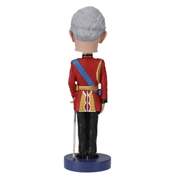 Prince Charles bobblehead figurine showcasing the likeness of King Charles III, standing 7 inches tall in regal attire, perfect for display.