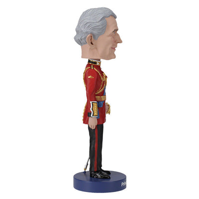 Prince Charles bobblehead figurine showcasing the likeness of King Charles III, standing 7 inches tall in regal attire, perfect for display.