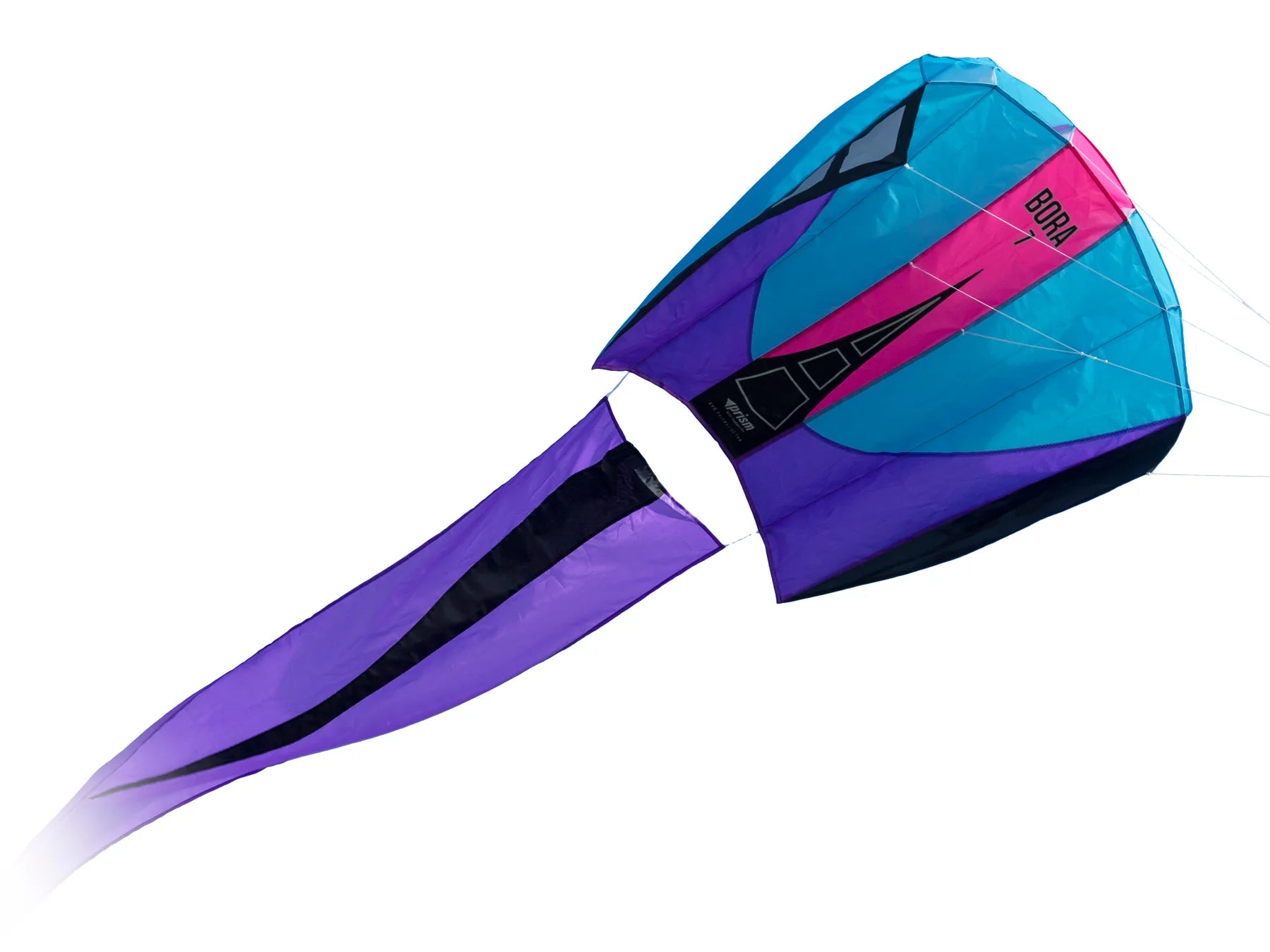 Compact parafoil kite with a flowing 16-foot tail, frameless construction, and ready-to-fly design for portable outdoor adventures.