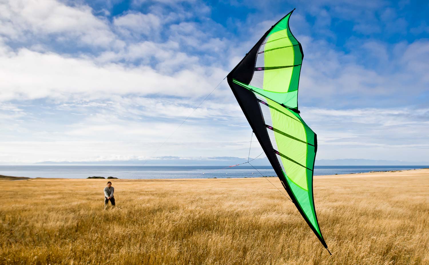 Citrus Prism Hypnotist Stunt Kite Flying