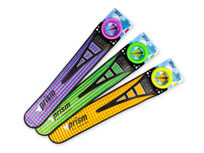 Prism Vertex diamond kites packed in slim storage sleeves in all three colorways