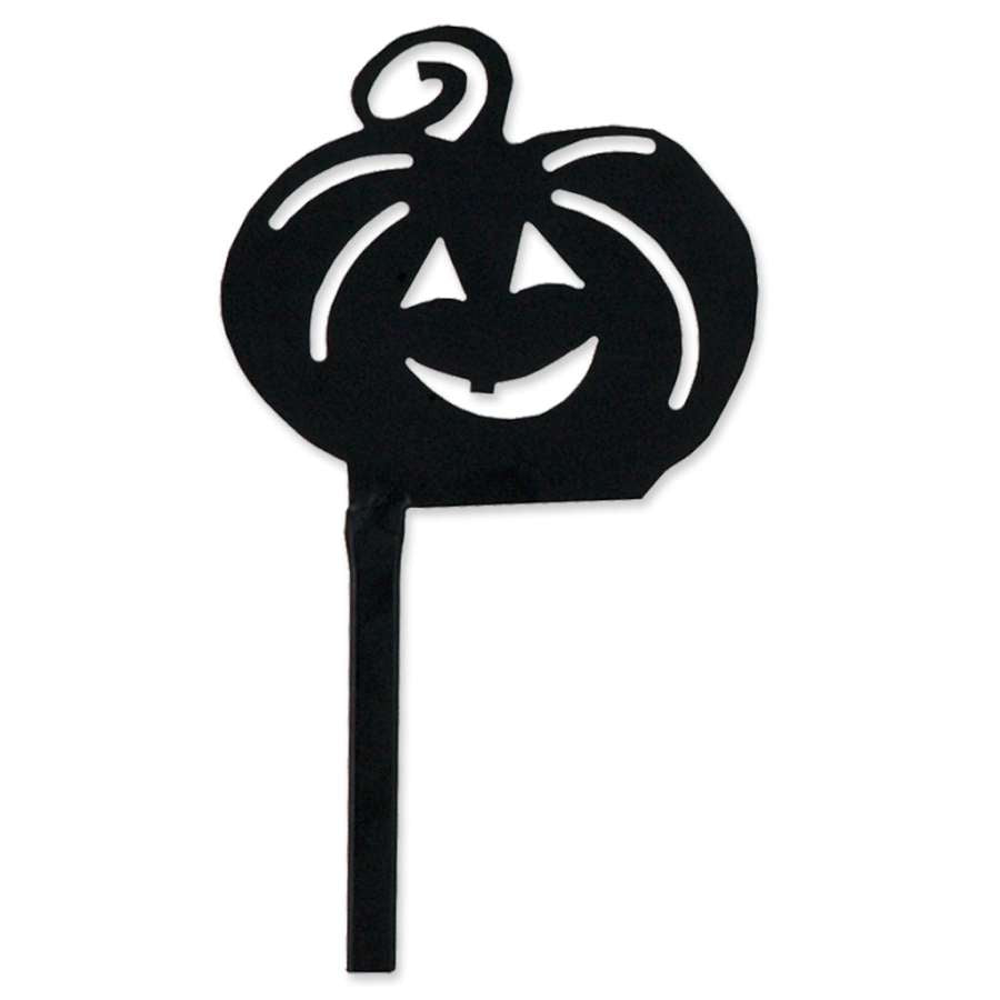 Pumpkin Flag Finial displayed atop a garden flag pole, featuring a vibrant pumpkin design, ideal for seasonal outdoor decor.
