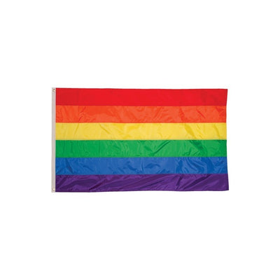 Rainbow 2x3 grommet flag in vivid colors designed for outdoor display, perfect for showing pride and inclusivity at any event or celebration.
