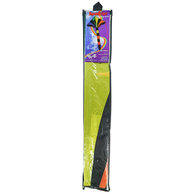 Capture the excitement of flying the Rainbow Sparkler Fly-Hi Kite, a vibrant and colorful kite designed for family fun and outdoor play, soaring against the sky.