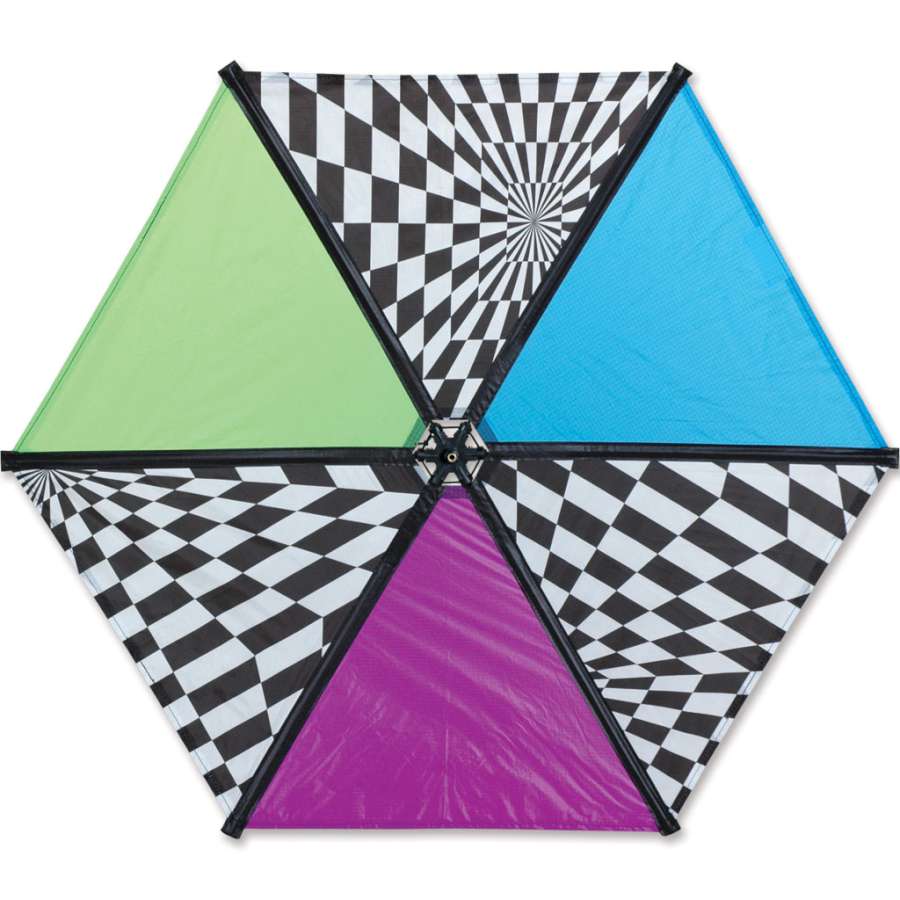 Rainbow Tecmo Popper designed for climbing kite line, showcasing vibrant colors and Velcro pockets for frame tension, ideal for outdoor kite flying.