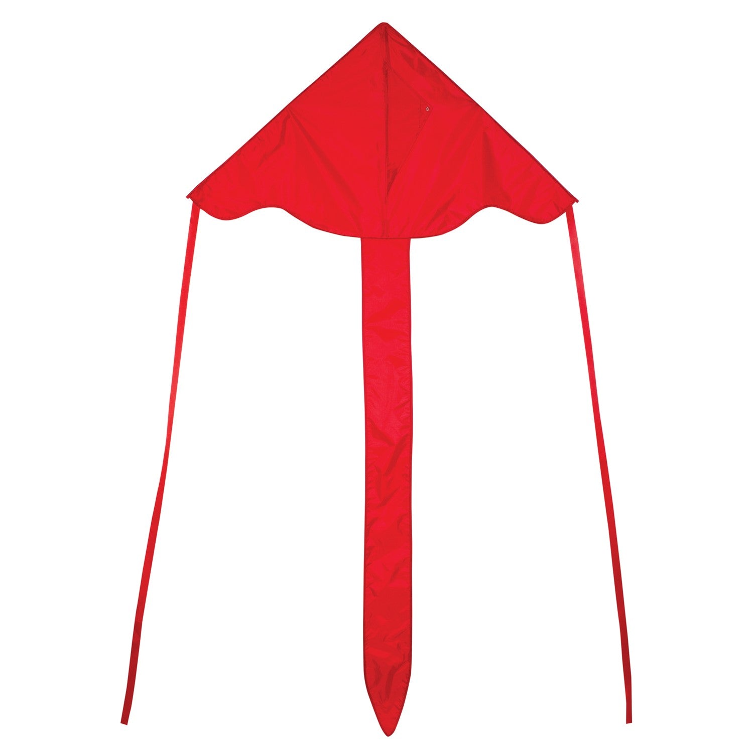 The Red Colorfly 43" Fly-Hi Kite is a vibrant red kite made for effortless flying in a variety of wind conditions, ideal for beginners and families.