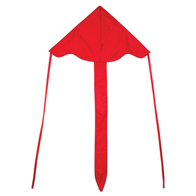 The Red Colorfly 43" Fly-Hi Kite is a vibrant red kite made for effortless flying in a variety of wind conditions, ideal for beginners and families.
