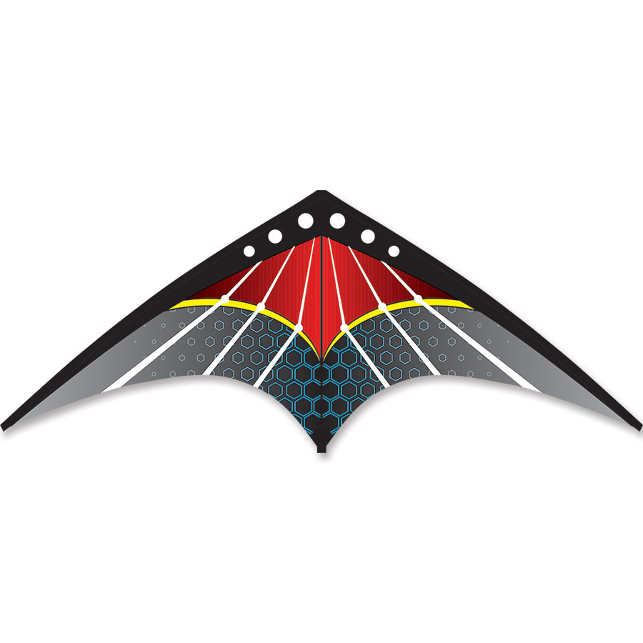 Rocket HP Sport Kite with a lightweight carbon frame and vibrant ripstop fabric soaring in a blue sky during outdoor playtime.