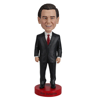 Ron DeSantis Bobblehead standing 7 inches tall, showcasing detailed features and vibrant colors, perfect for political display.