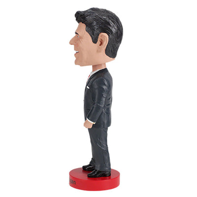 Ronald Reagan Bobblehead, a handcrafted 7-inch figure depicting the 40th President with a smiling expression, detailed suit, and in a collector's box.