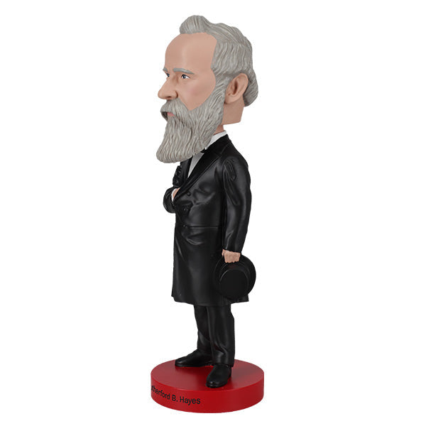 Rutherford B. Hayes bobblehead featuring detailed craftsmanship, capturing the 19th president in classic attire, ideal for collectors and gifts.