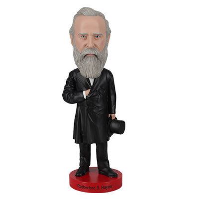 Rutherford B. Hayes bobblehead featuring detailed craftsmanship, capturing the 19th president in classic attire, ideal for collectors and gifts.