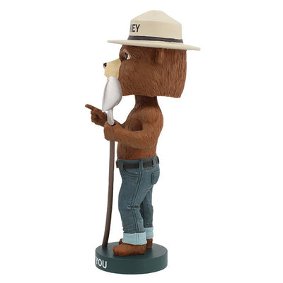 Smokey Bear Bobblehead, 7 inches tall with a friendly expression and ranger hat, showcasing an iconic American symbol for forest fire prevention.