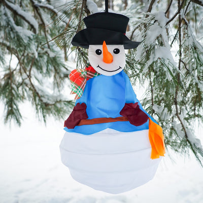 Adorable Snowman Wind Friend featuring a 3D design, displayed outdoors, creating a festive atmosphere for winter holidays.