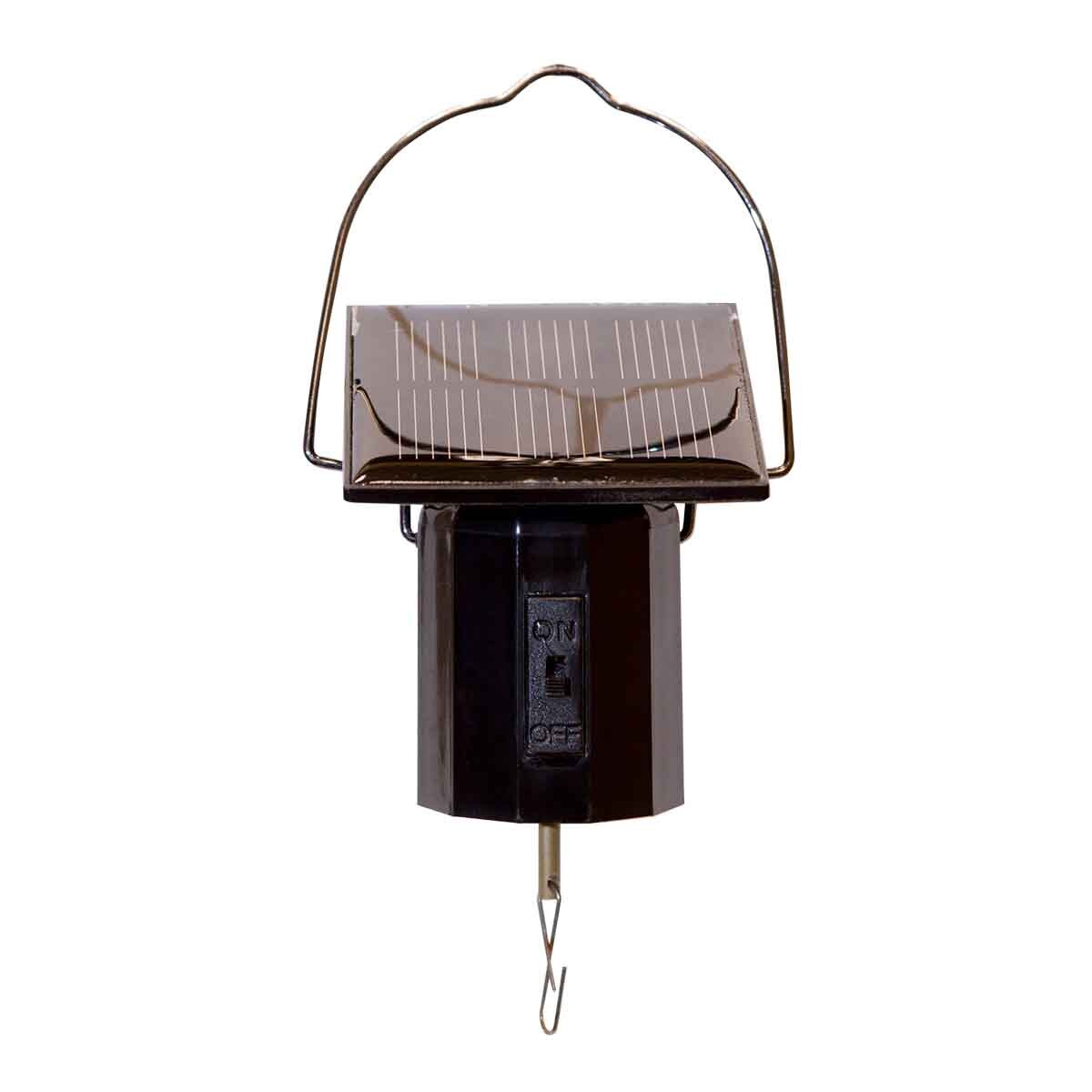 Solar Motor for outdoor decor with a spun decoration, demonstrating continuous movement powered by sunlight in a garden setting.