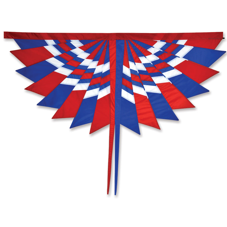SoundWinds Fandance Banner - a vibrant, patriotic 60 x 45 inch banner made from durable SunTex fabric displayed outdoors on a pole.