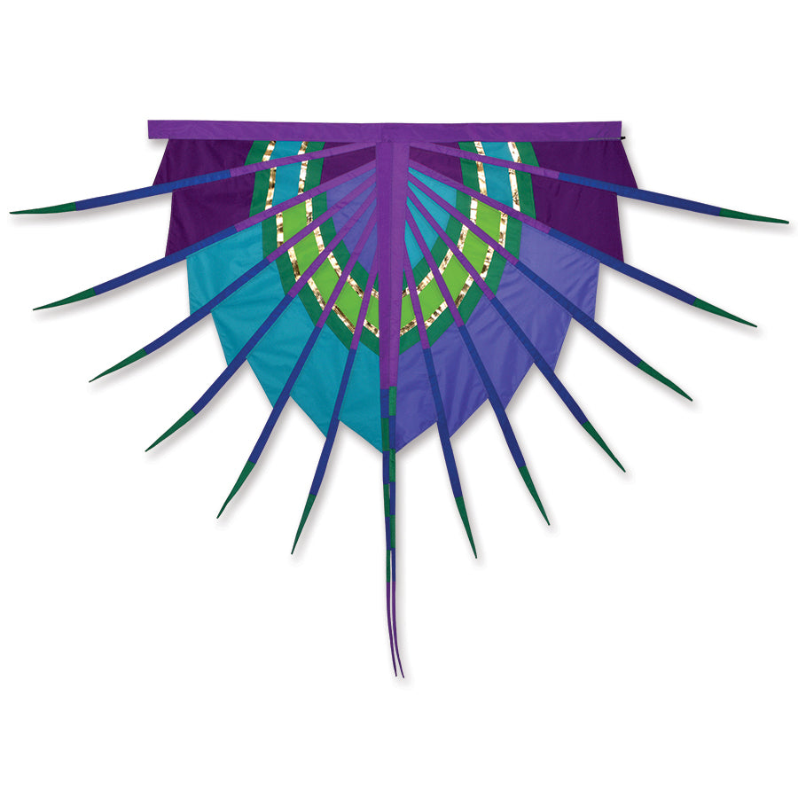 SoundWinds Olympic Banner in purple and blue displayed on a bamboo pole, measuring 62x51 inches for effective outdoor showcasing.