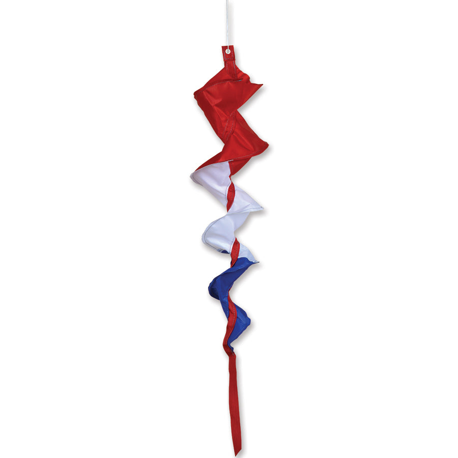 Vibrant SoundWinds Small Fusilli Spinning Windsock, 23-inch, displayed outdoors showcasing its colorful, playful design.