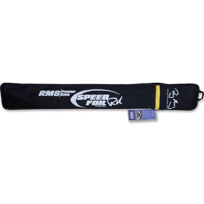 Speedfoil RM8 Kite soaring through the sky measuring 97 x 24.5 inches with a frameless design made of durable ripstop polyester.
