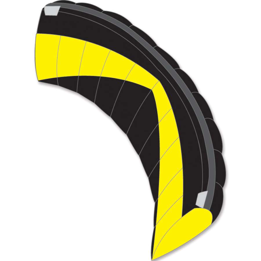 Speedfoil RM8 Kite soaring through the sky measuring 97 x 24.5 inches with a frameless design made of durable ripstop polyester.