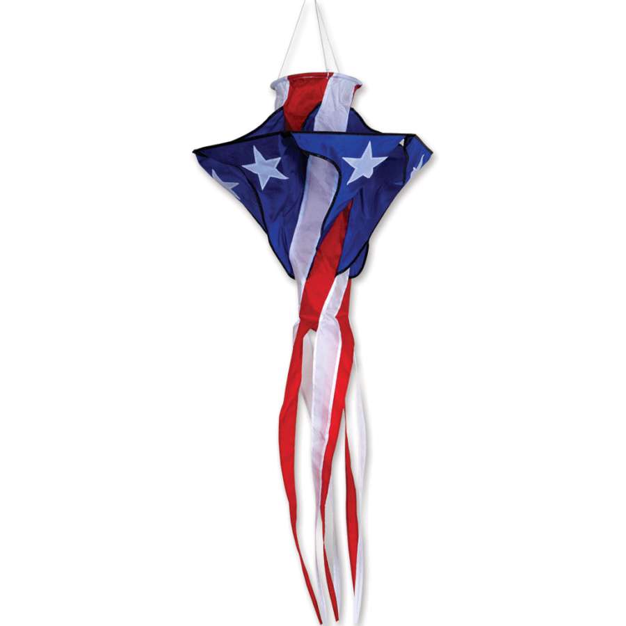 Star Twister 30 oversized garden flag featuring a vibrant twister design, displayed proudly on an outdoor pole in a lush garden setting.