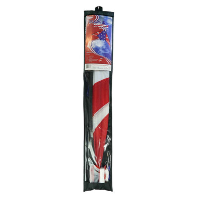 Stars & Stripes 48-inch sport kite with red, white, and blue design flying against a blue sky, showcasing its vibrant colors and dual control.