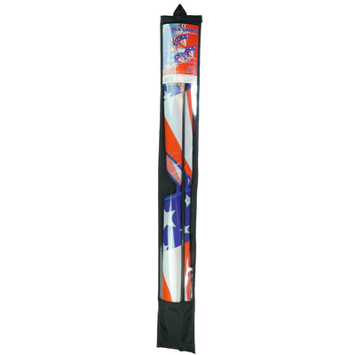 Stars & Stripes Tri-Kite soaring in the sky, featuring a vibrant red, white, and blue design, perfect for outdoor family activities.