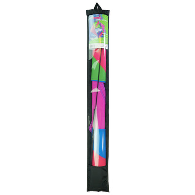 "Strike Winged Double Box Kite with vibrant design and wings displayed flying in a clear blue sky, showcasing its stability and durability.