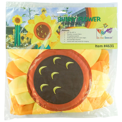Sunny Flower Floral Windtail featuring vibrant 2D blossoms and fluttering tails designed for outdoor hanging decoration.