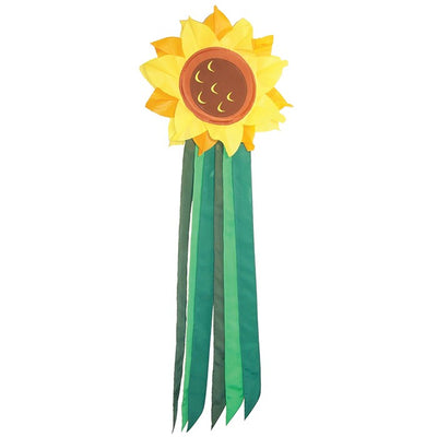 Sunny Flower Floral Windtail featuring vibrant 2D blossoms and fluttering tails designed for outdoor hanging decoration.