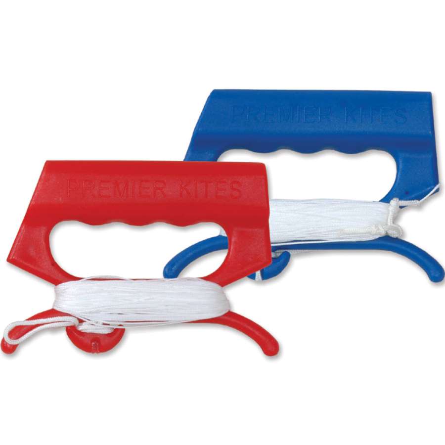 Super Sure Grip Handles for Kite Line displayed in a hand, showing their ergonomic design and quick-adjust mechanism for kite flying.