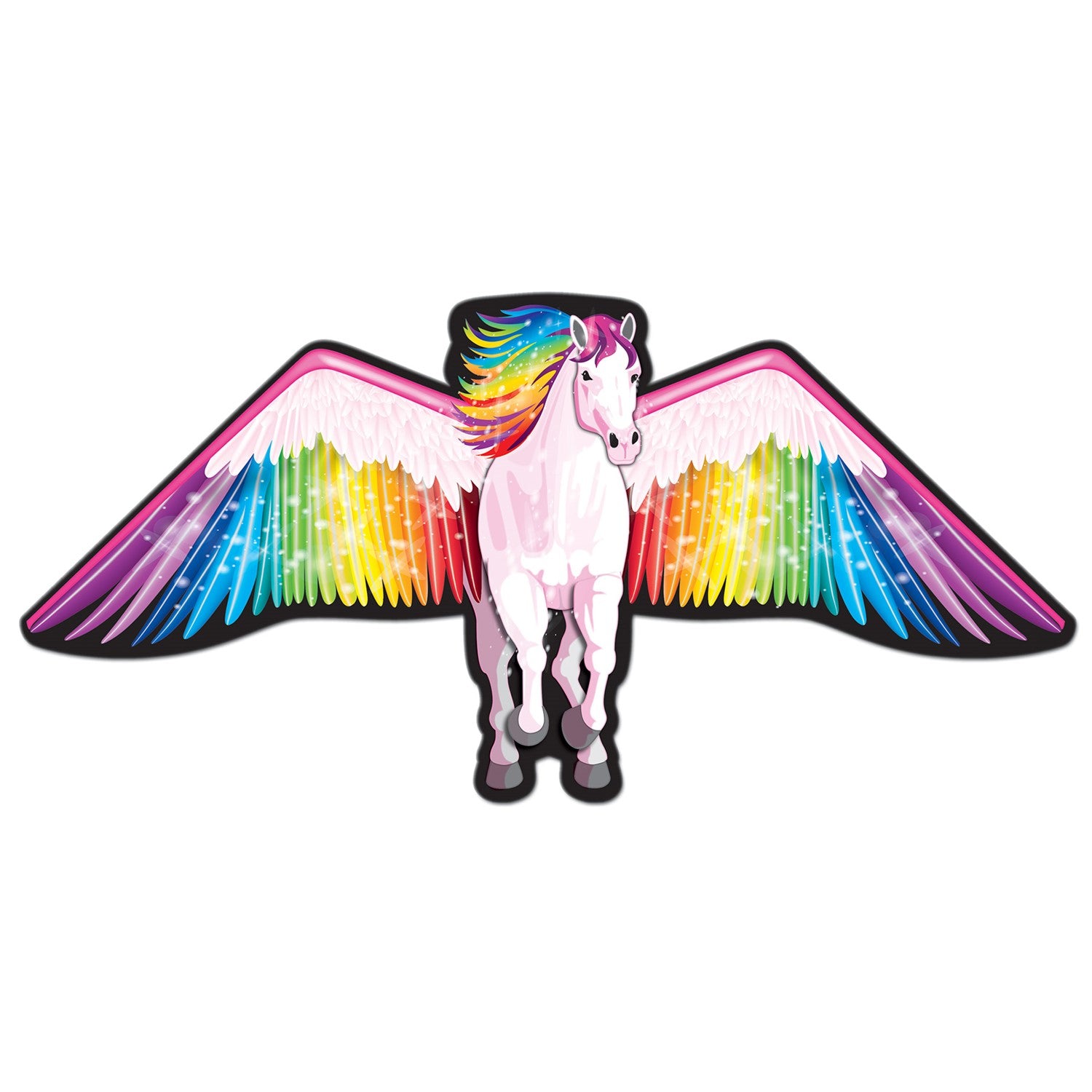 SuperSize Pegasus Kite featuring a colorful pegasus design soaring in the sky, constructed with durable ripstop nylon for outdoor fun.