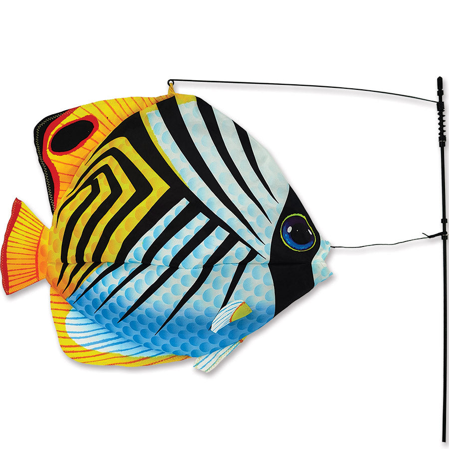 Swimming Fish - Threadfin outdoor decoration swaying in the breeze, showcasing vibrant colors and designs, perfect for garden decor.