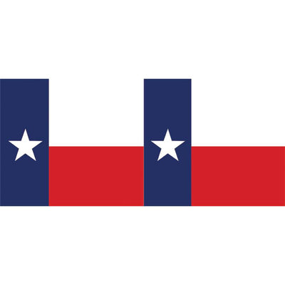 Texas windsock measuring 40 inches, featuring a colorful Texas flag design, displayed in a garden setting with the wind blowing gently.
