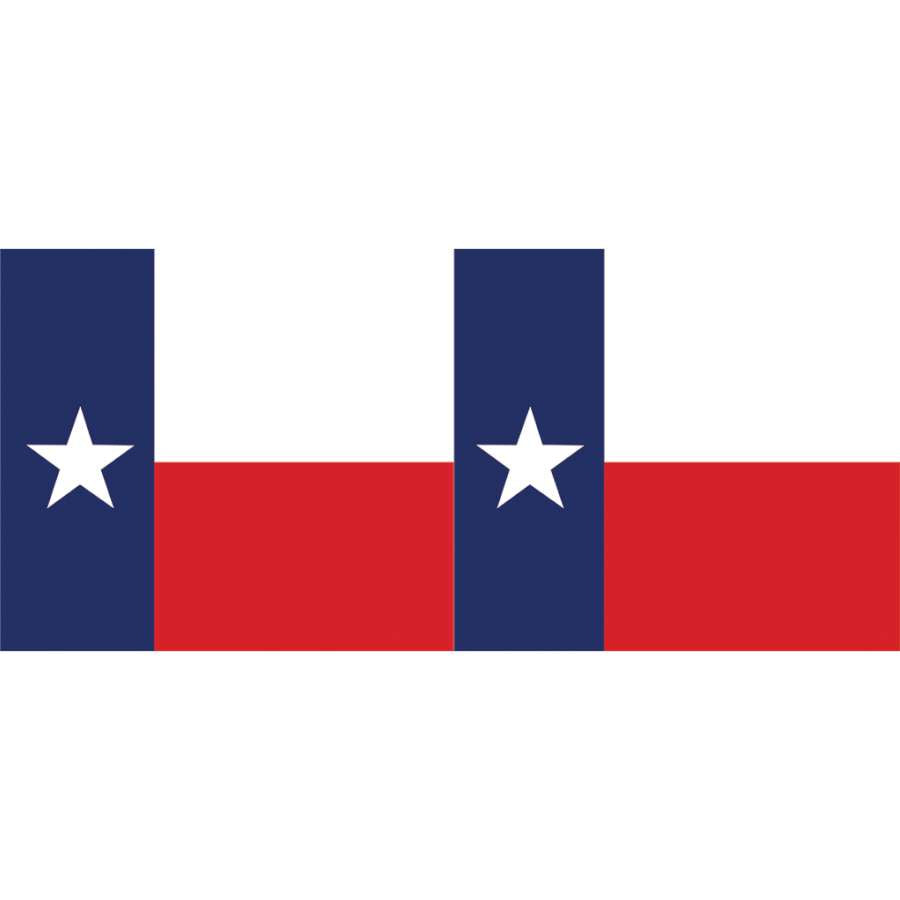 Texas windsock measuring 40 inches, featuring a colorful Texas flag design, displayed in a garden setting with the wind blowing gently.