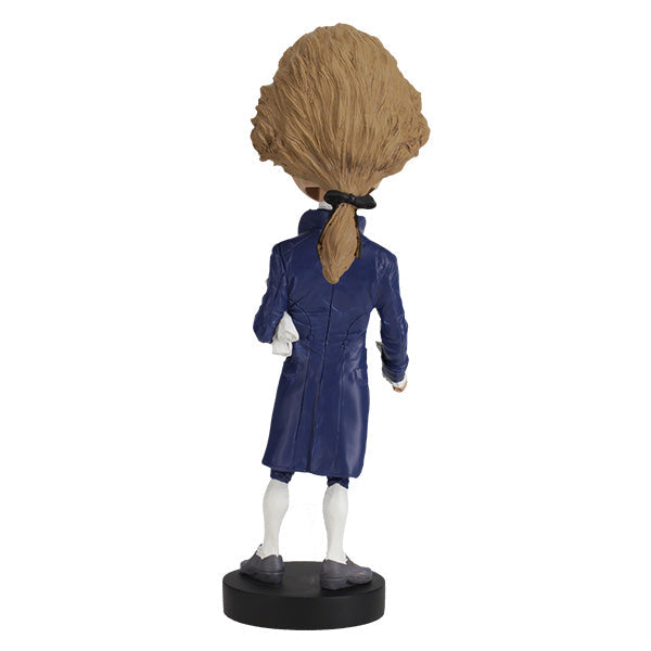 Thomas Jefferson Bobblehead in polyresin, standing approximately 8 inches tall, featuring hand-painted details and vibrant colors, ideal for collectors.