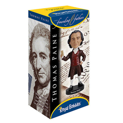 Thomas Paine V2 Bobblehead featuring intricate detailing, standing 8 inches tall, perfect for commemorating America's founding father.