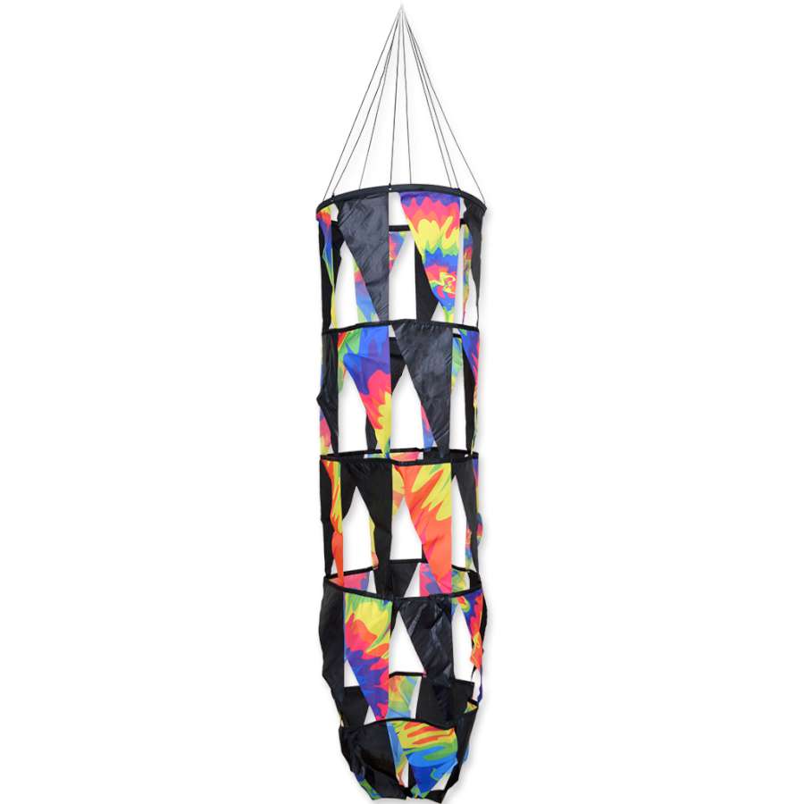 Tri-Mesh Basket in Tie Dye showing vibrant colors and breathable mesh fabric, ideal for stylish storage in various home settings.