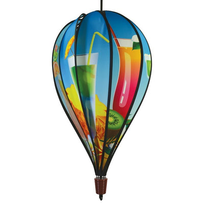 Tropical Drinks 10-Panel Hot Air Balloon Spinner showcasing fruity cocktails in vibrant colors, spinning in a breezy outdoor setting.