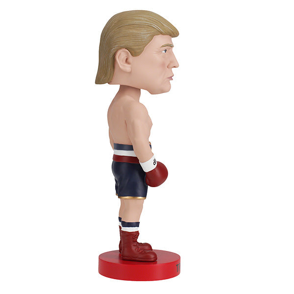 Trump Boxer Bobblehead over 8 inches tall, hand-painted with exceptional detail, perfect for political memorabilia enthusiasts.