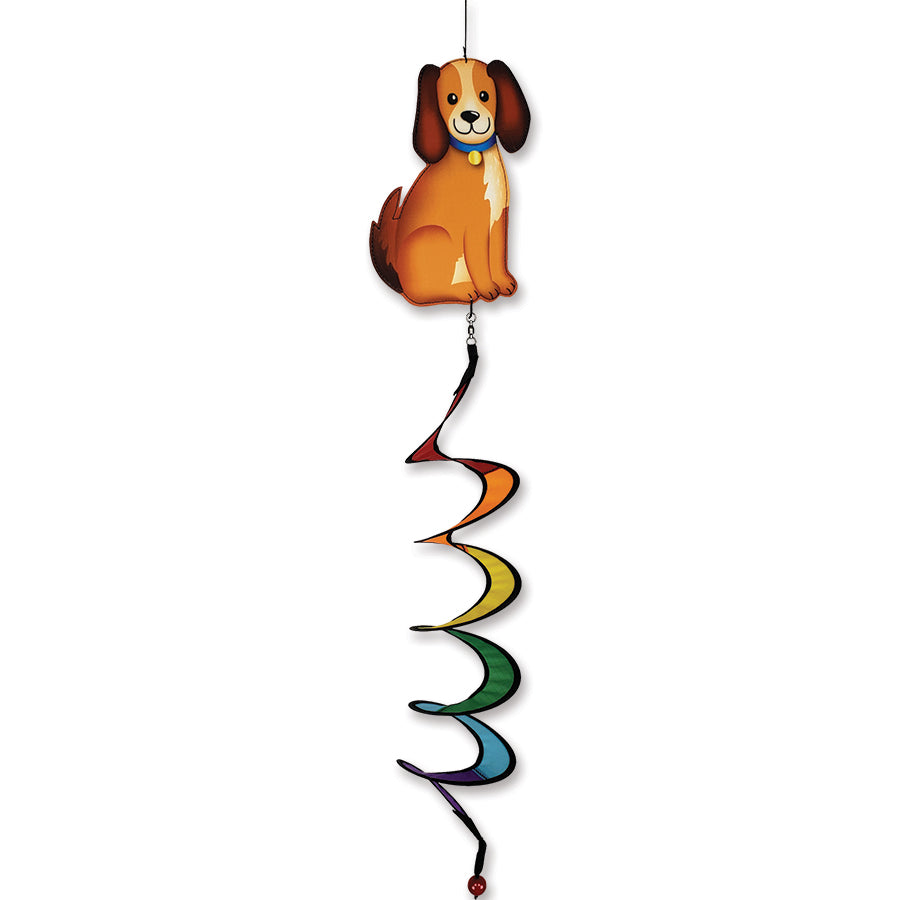 Twister dog toy featuring bright colors and a spiral design, showcasing its incredible texture and engagement features in a playful setting.