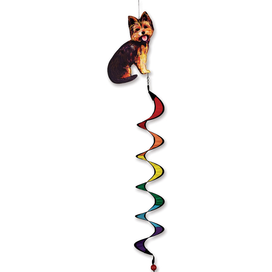 Plush Twister - Yorkie dog toy, 12 inches in length, featuring realistic Yorkie design with soft fur and floppy ears, perfect for pet lovers.