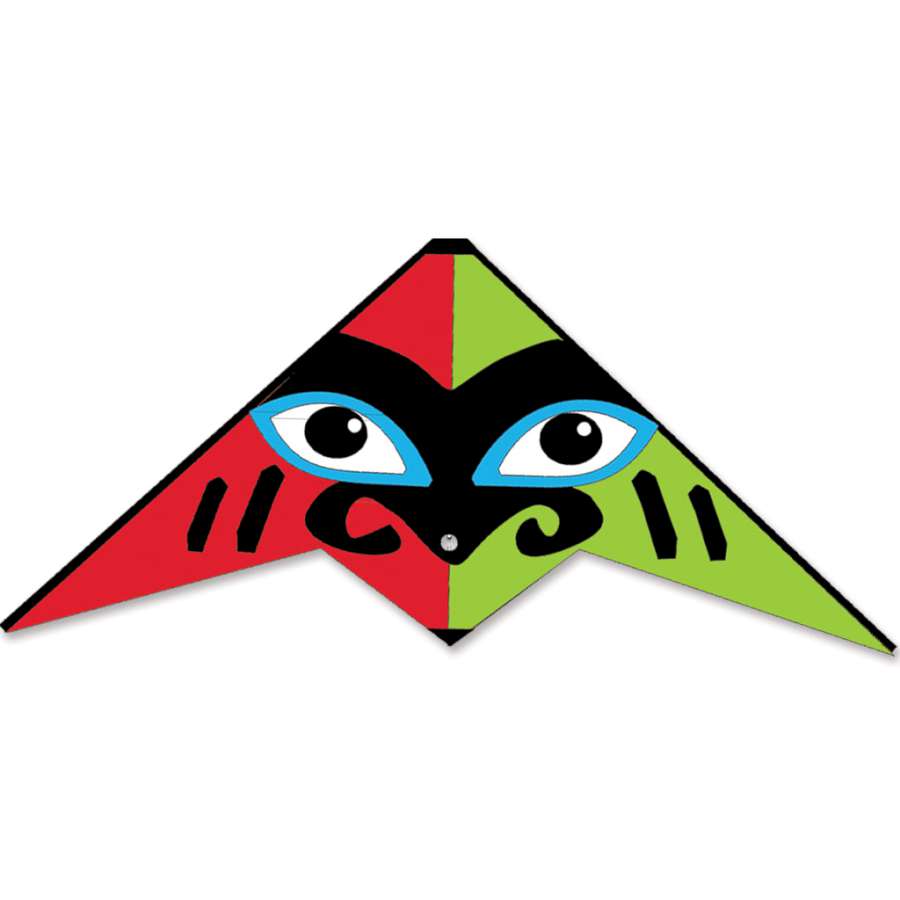 Ultrawing - Totem sport kite with vibrant colors and totem design soaring in the blue sky, showcasing its impressive 55-inch wingspan.