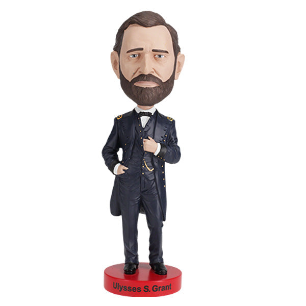 Ulysses S. Grant bobblehead featuring detailed craftsmanship and realistic likeness, standing approximately 7 inches tall on a display shelf.