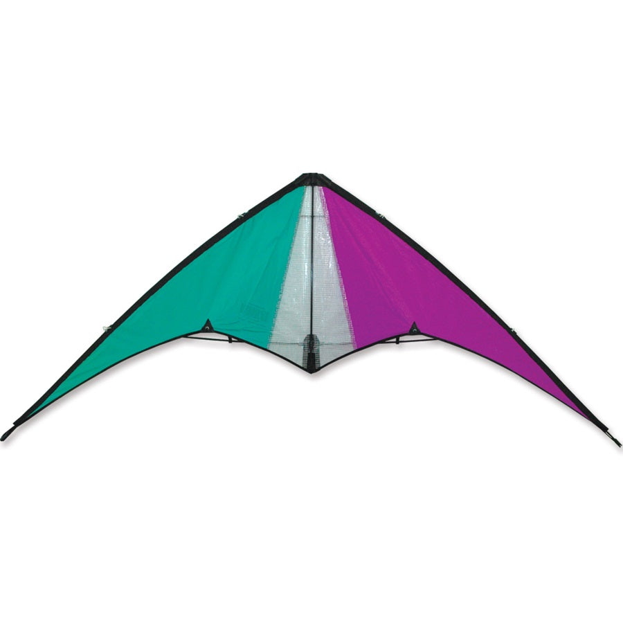 Vertigo Sport Kite in Grape, measuring 60 inches, soaring high in the sky during a sunny outdoor event, showcasing vibrant colors.
